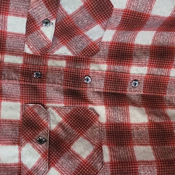 VINTAGE 1970s Sears Fieldmaster Lumberjack Red Plaid Flannel Jacket Size XL - Picture 4 of 5